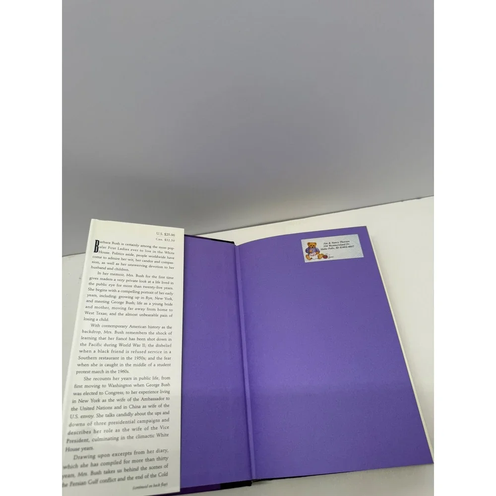 Barbara Bush A Memoir Signed First Edition Hardcover 1994 Political Biography